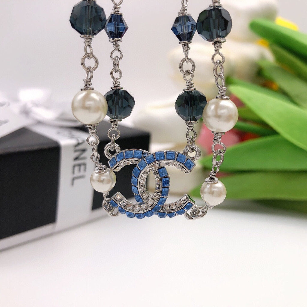 18K  Chanel Blue Resin Necklace