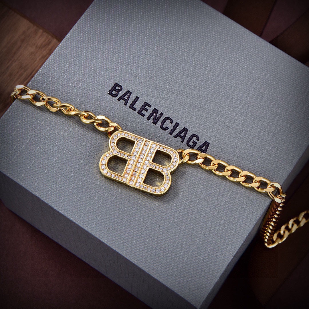 18K Balenciaga Icon Chain Diamonds Necklace
