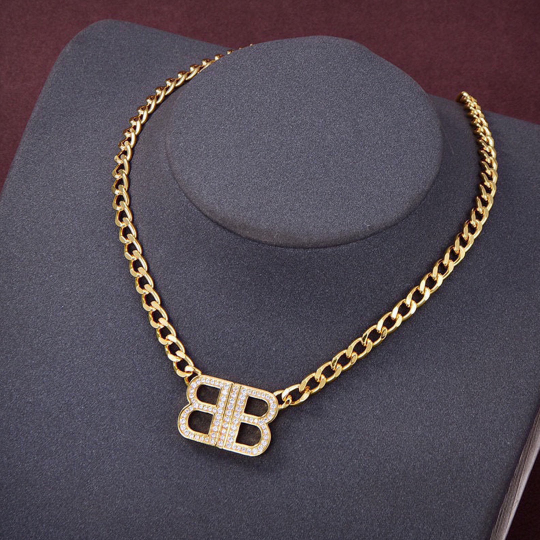 18K Balenciaga Icon Chain Diamonds Necklace