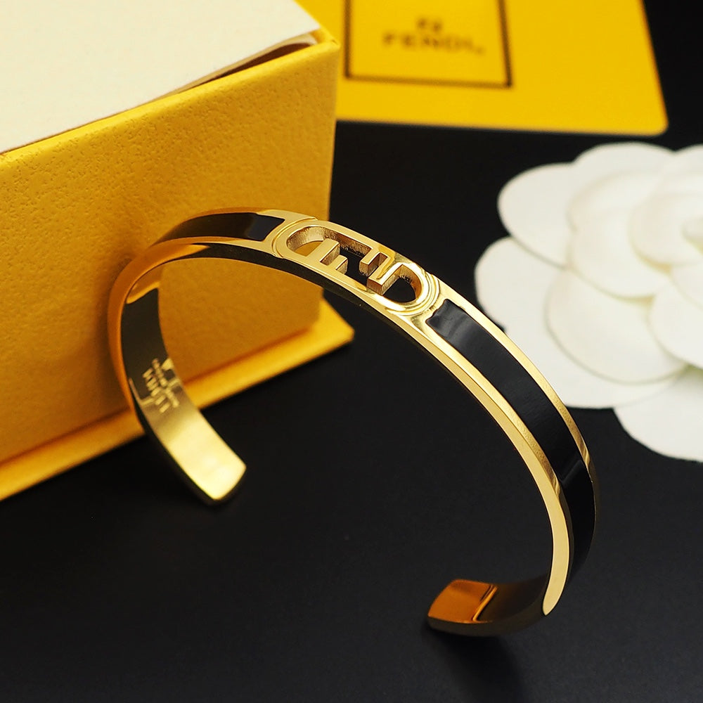 18K Fendi Open Cuff Bracelet