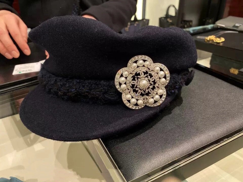 18K  Chanel Camellia Pearls Brooch