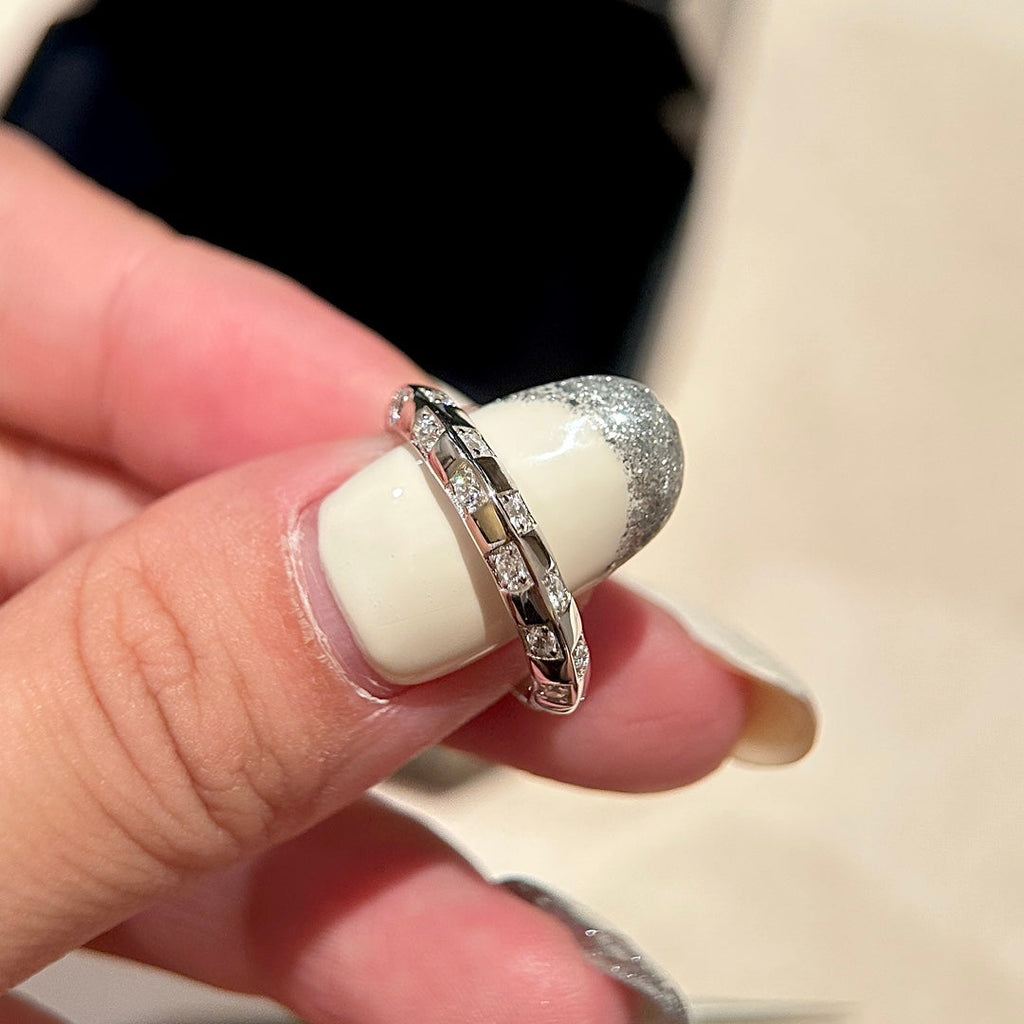 18K Louis Vuitton Damier Diamonds Ring