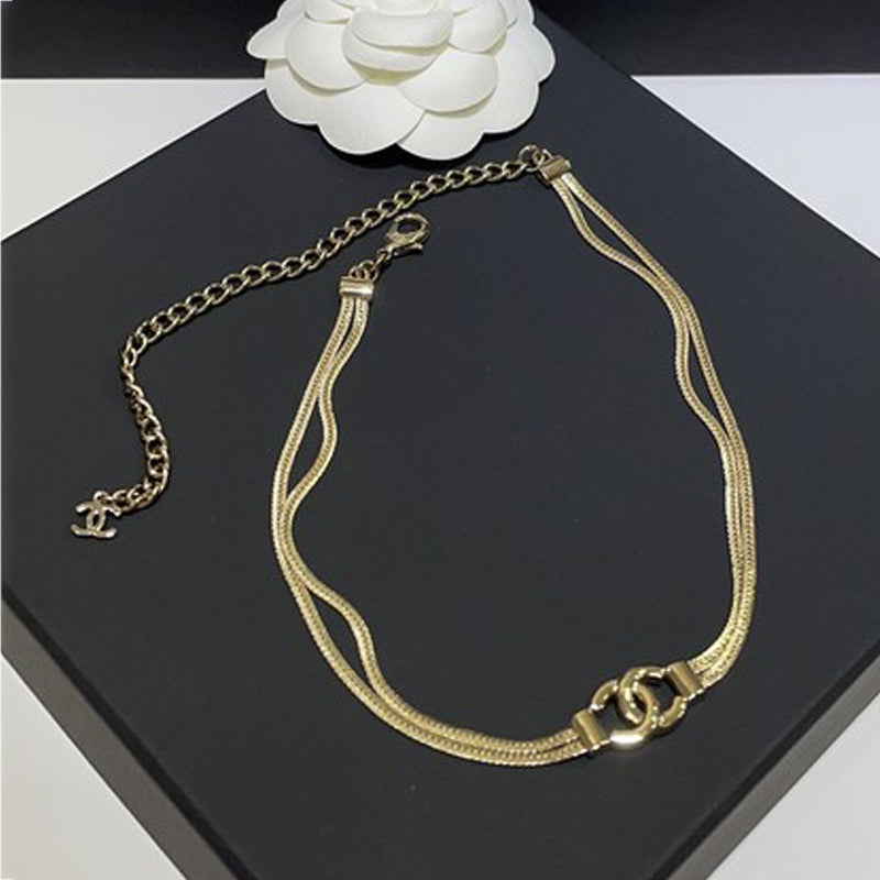 18K  Chanel Gold Choker Chain Necklace
