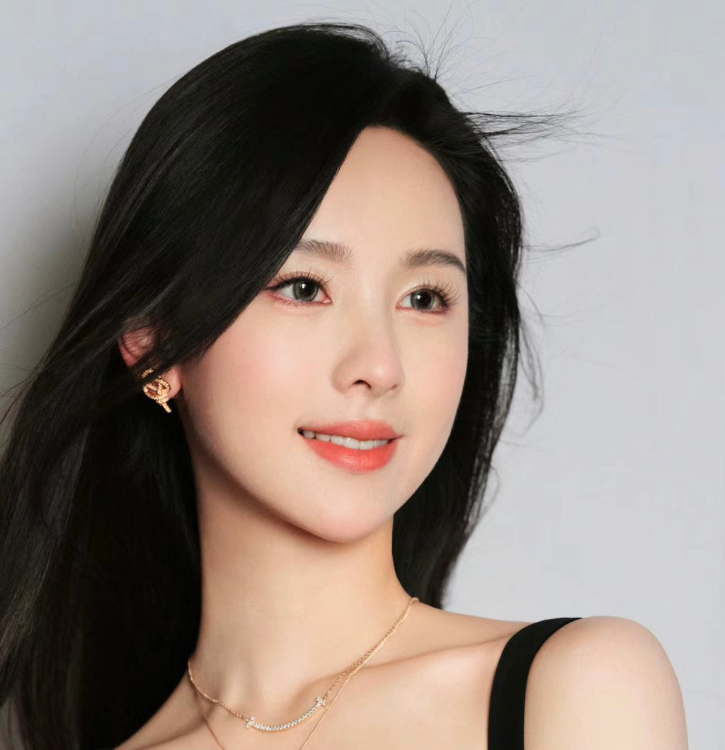 18K Tiffany Keys Woven Diamond Earrings