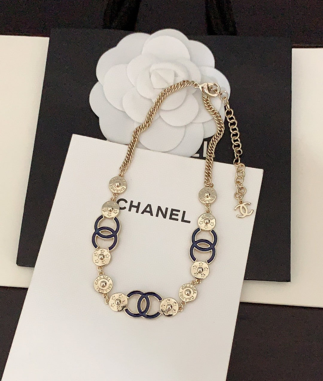 18K Blue  Chanel Choker Necklace