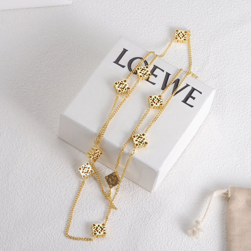 18K LOEWE Anagram Long Necklace