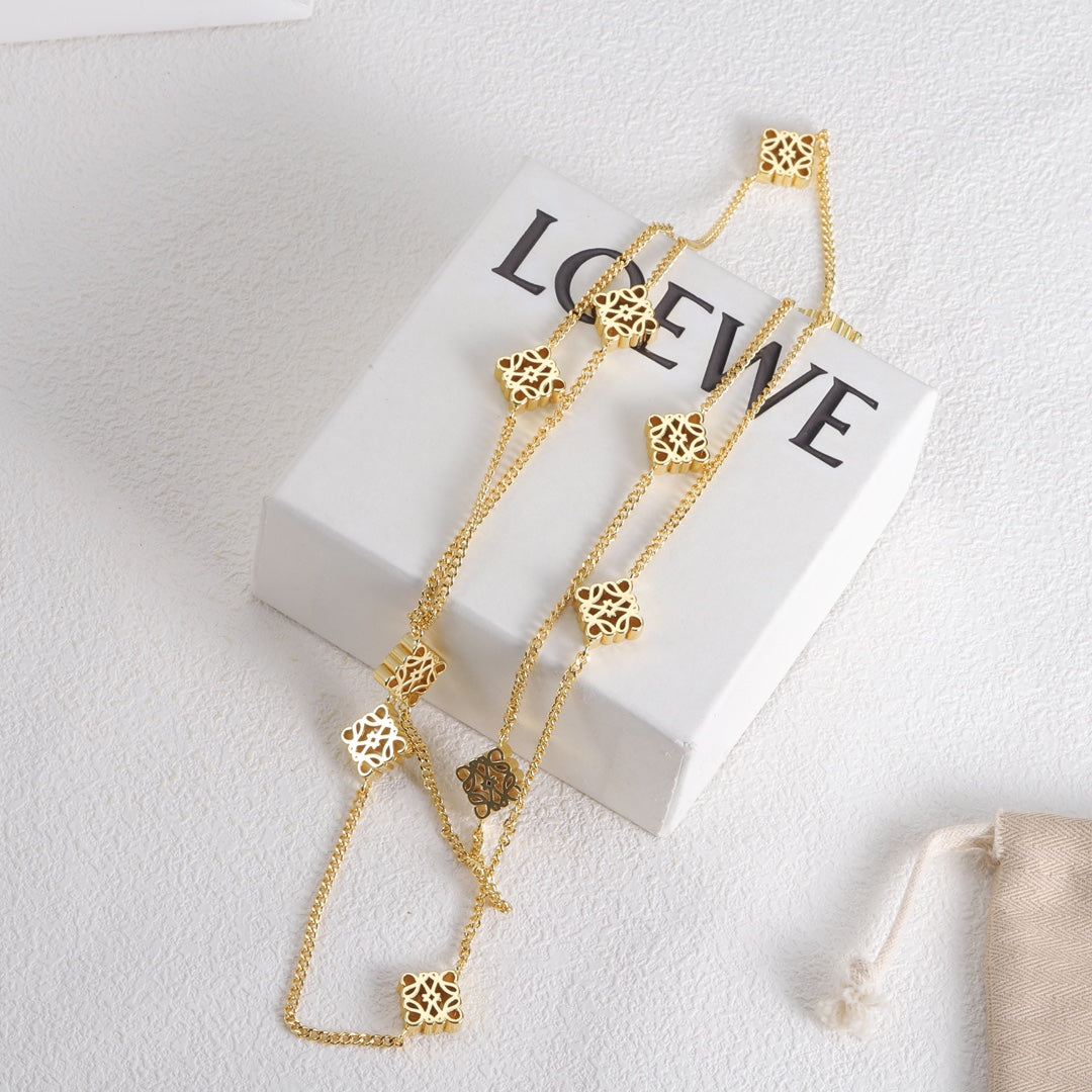 18K LOEWE Anagram Long Necklace