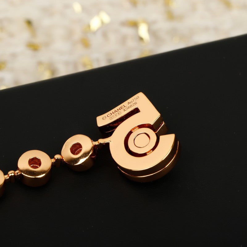 18K  Chanel NO.5 Diamond Gold Bracelet