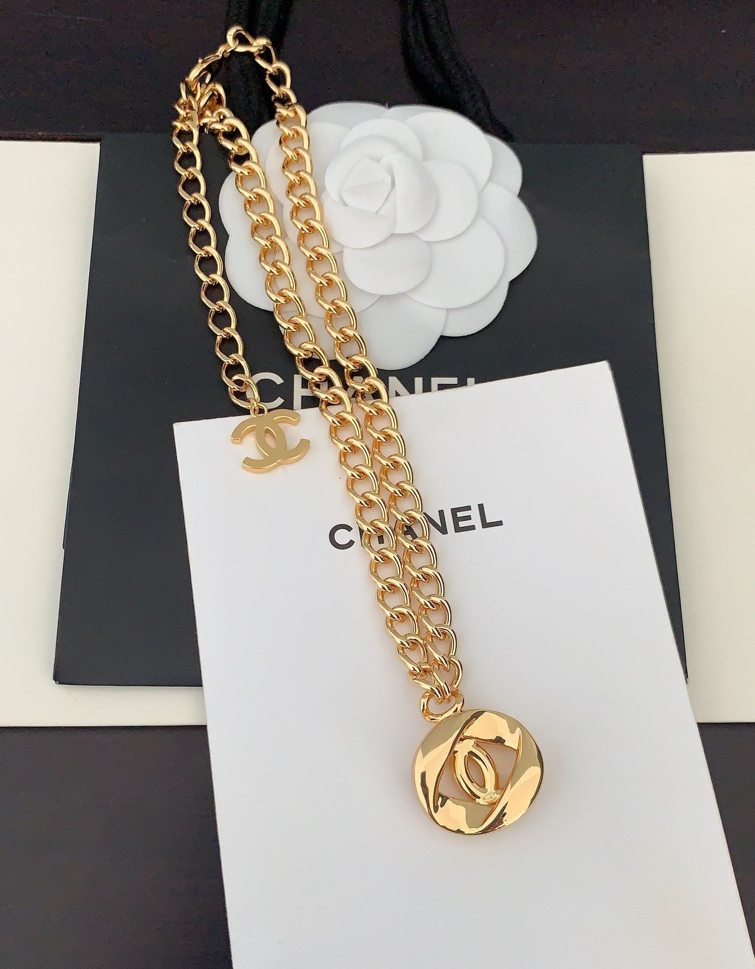 18K  Chanel Diamond Chain Necklace