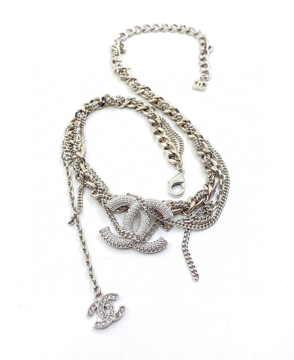 18K  Chanel Chain Diamond Necklace