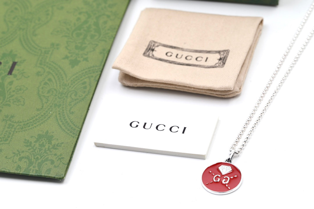 18K Double Gucci Ghost Red Necklace