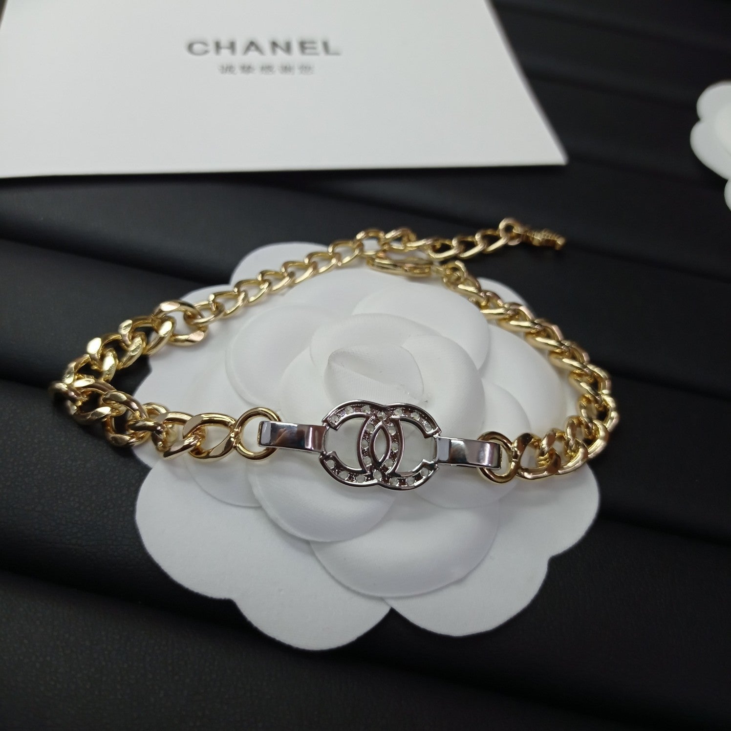 18K  Chanel Diamond Chain Bracelet