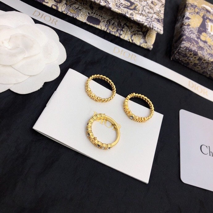 18K Dior Star Set Of Three Rings