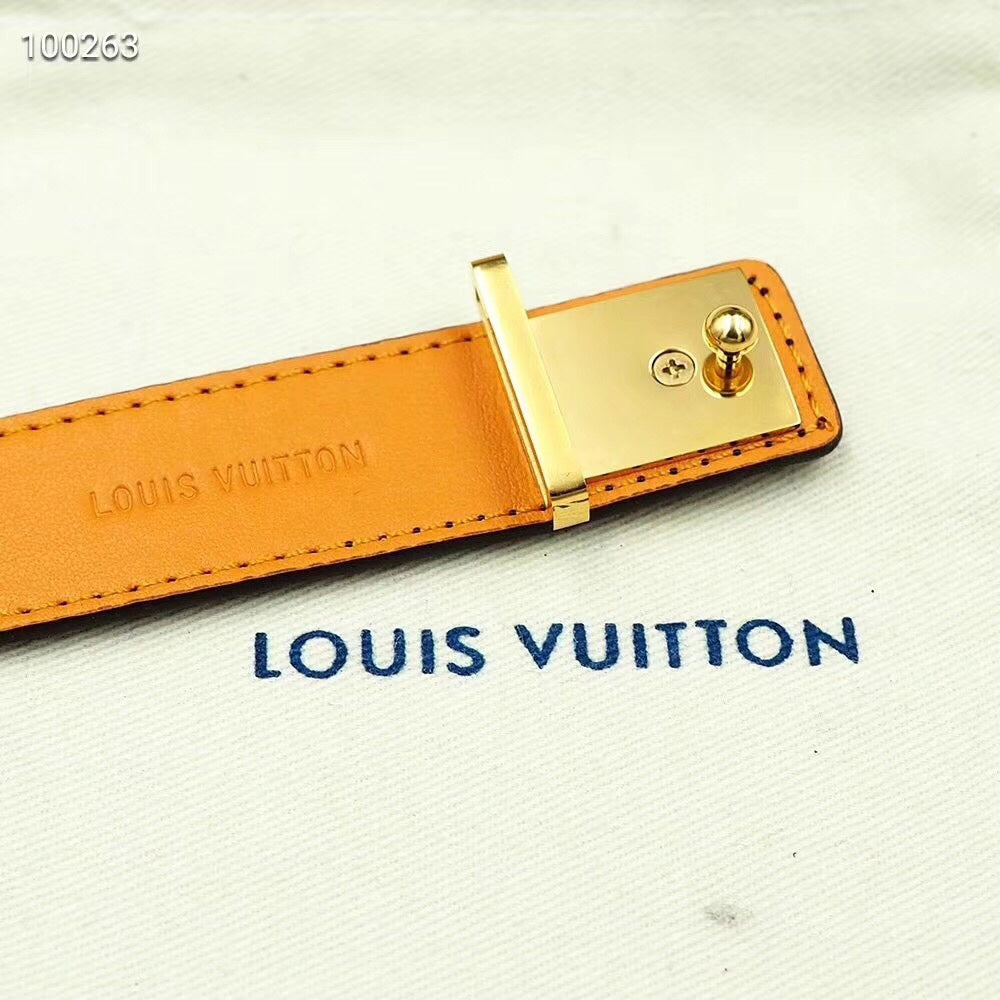 18K Louis Vuitton Leather Bracelet