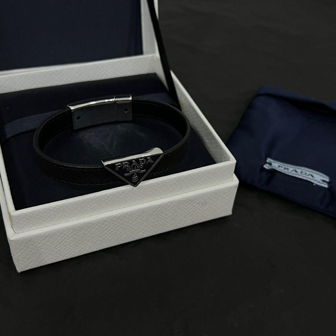 18K Prada Leather Bracelet