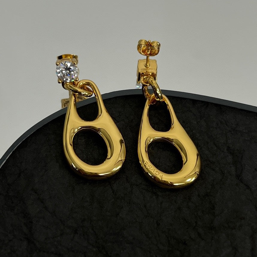 18K Prada Inverted Triangle Earrings