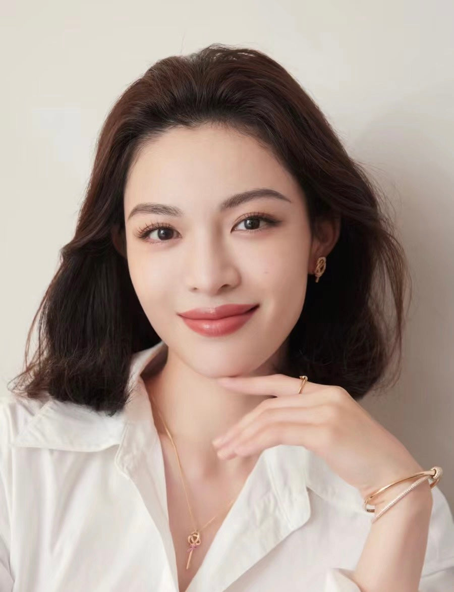 18K Tiffany Keys Woven Diamond Earrings