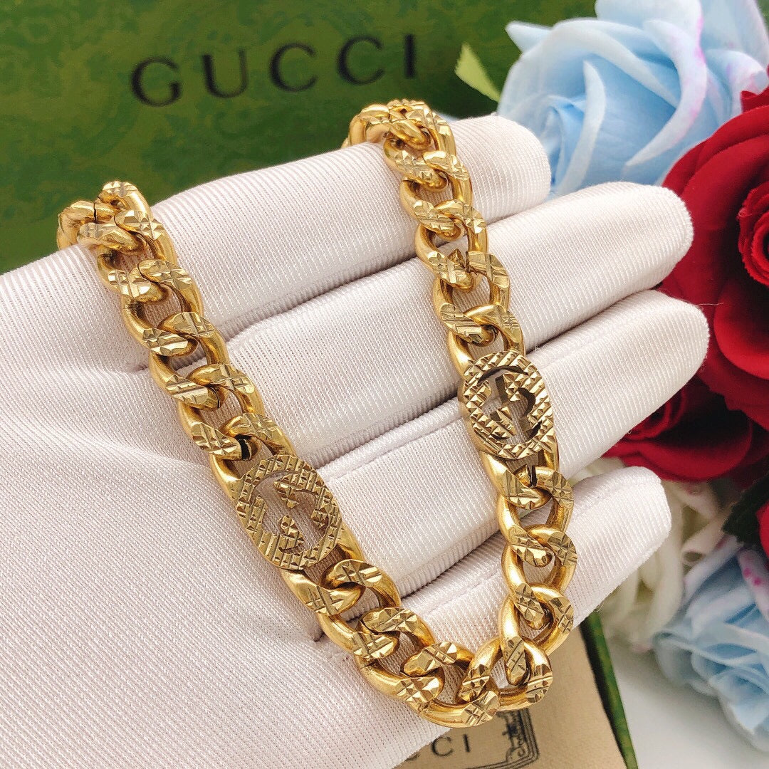 18K Double Gucci Chain Bracelet