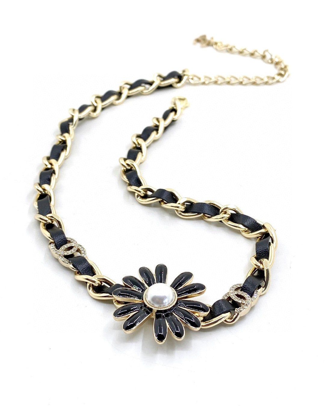 18K  Chanel Black Daisy Necklace