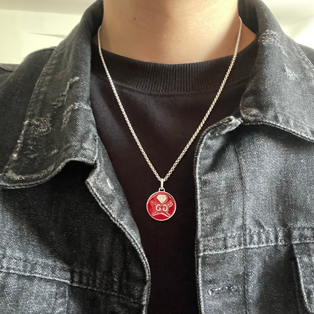 18K Double Gucci Ghost Red Necklace