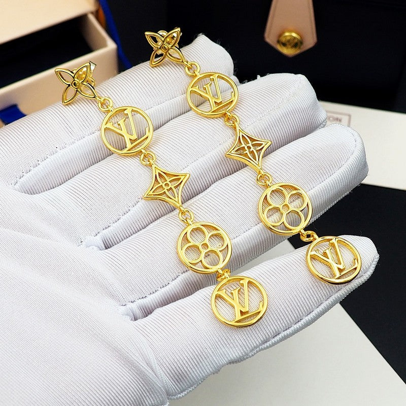 18K Louis Vuitton Lace Long Earrings
