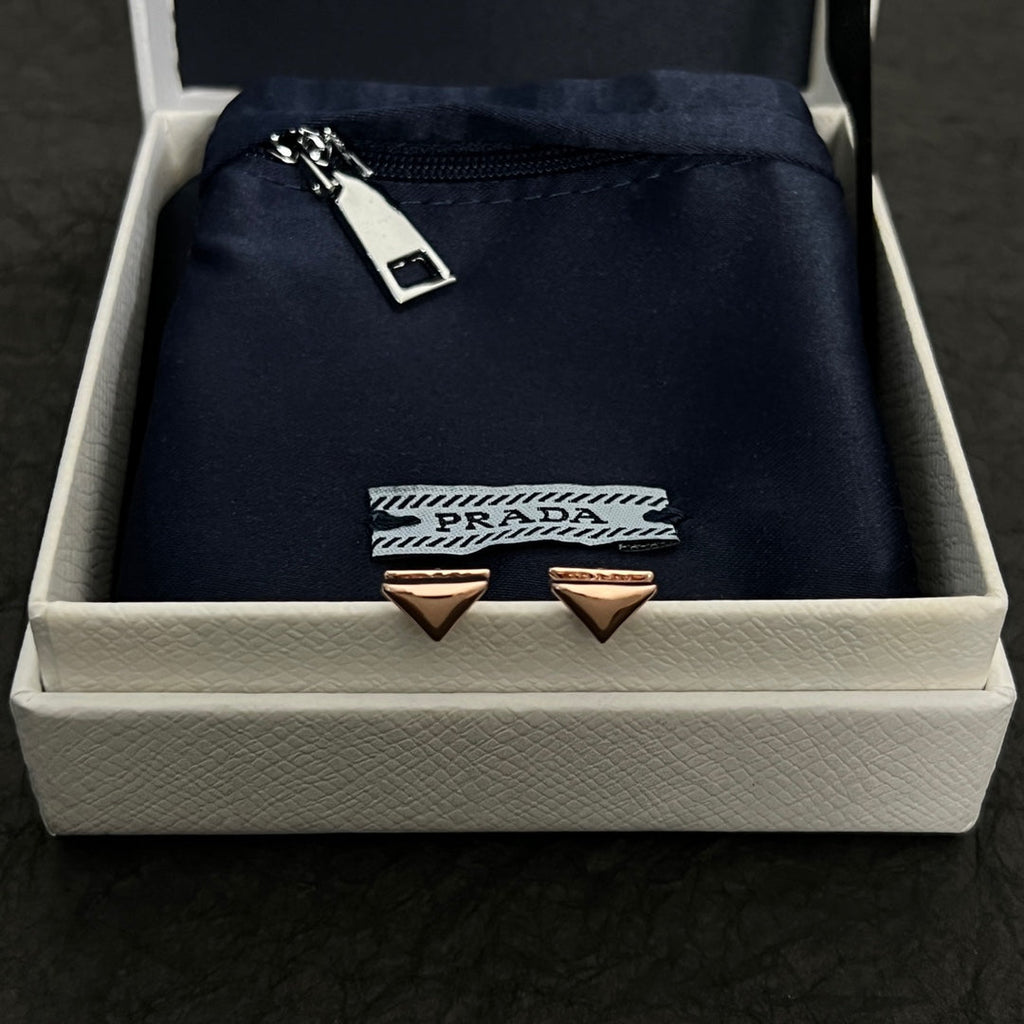 18K Prada Triangle Earrings