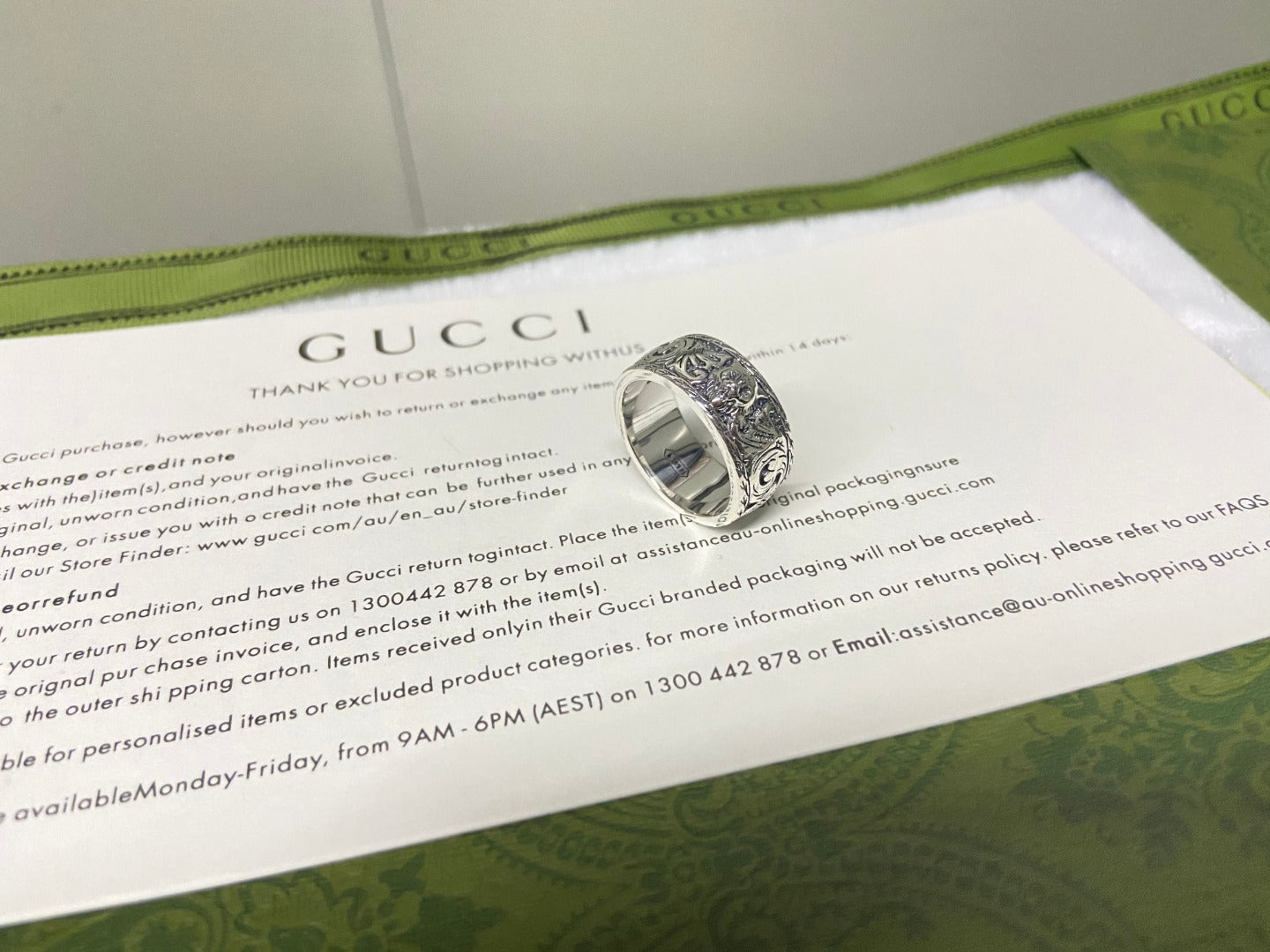 Double Gucci Feline Head Ring