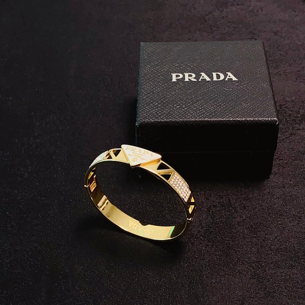 18K Prada Triangle Diamond Bracelet