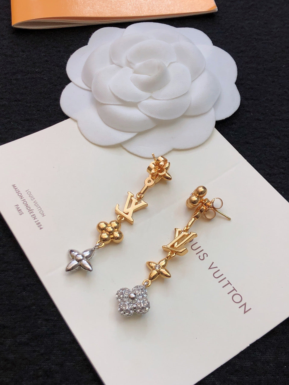 18K Louis Vuitton Monogram Earrings