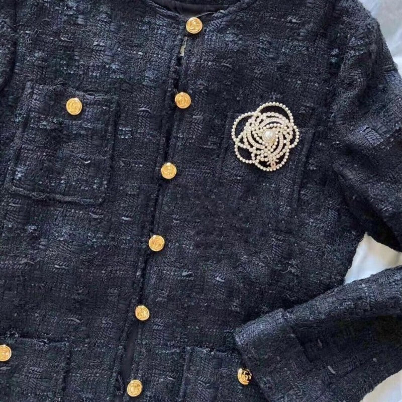 18K  Chanel Camellia Pearl Brooch